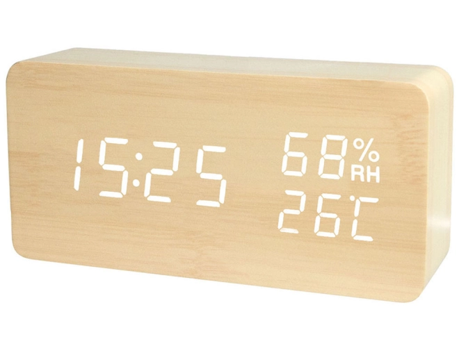 4-in-1 display: tijd, datum, temperatuur en luchtvochtigheid