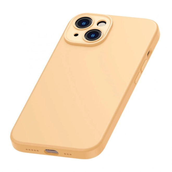 Baseus Vloeibare Silica Gel hoesje voor iPhone 14 geel met gehard glas en reinigingsset – 14 Plus