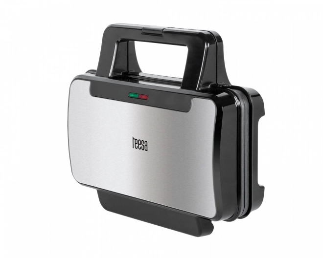 Krachtige wafelmaker voor twee grote 1000W teflon wafels