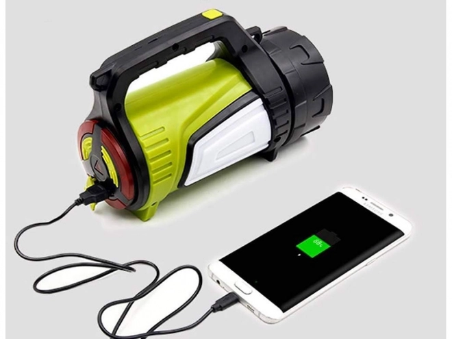 Oplaadbare LED-zaklamp met powerbank voor kamperen