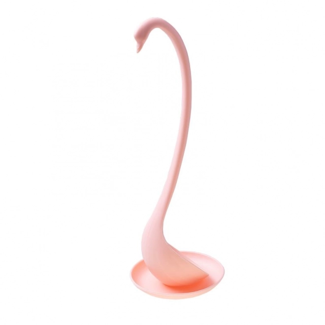 Zwevende opscheplepel met schoteltje - roze