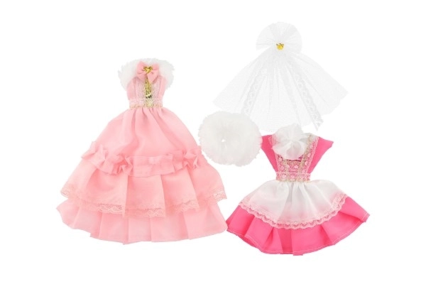 Poppenkleertjes met accessoires - 2 stuks