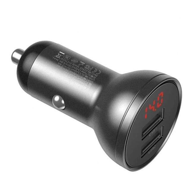 Autolader Baseus met display 2x USB