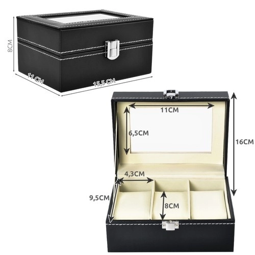 Organizer voor horloges met 3 compartimenten