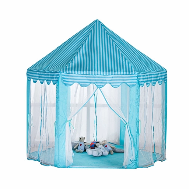 Hexagonale kinder tent voor binnen- en buitengebruik - blauw