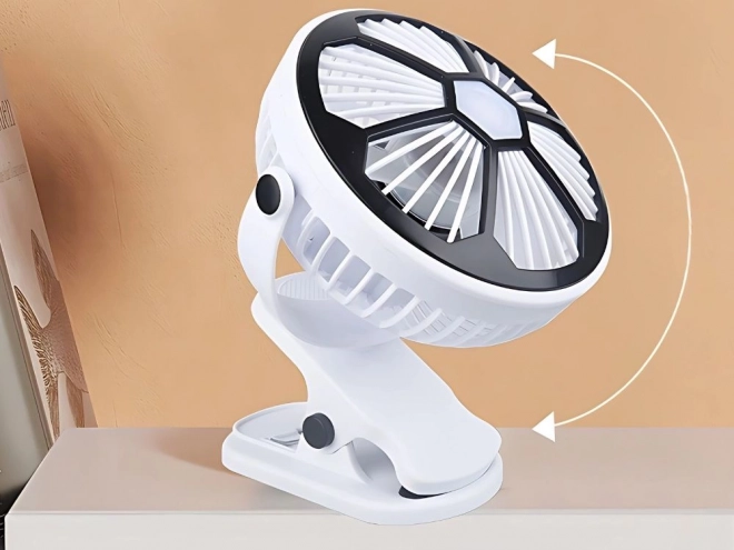 Tafelventilator met LED-licht en clip