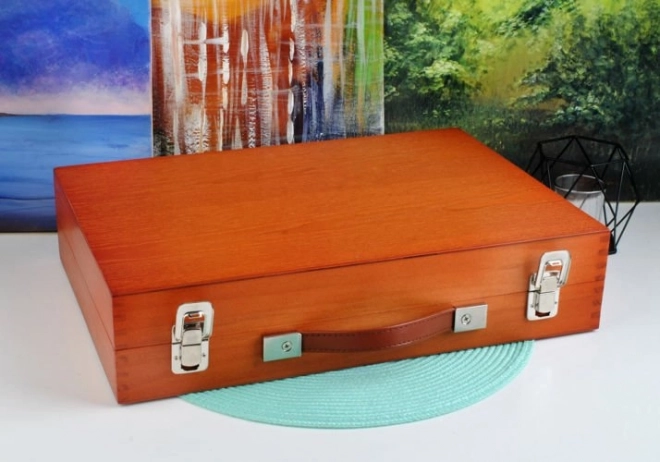 Grote set in houten koffertje voor kleine schilders 174 stuks
