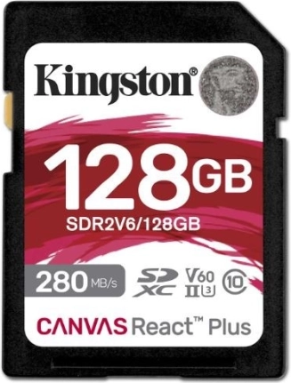 Kingston Canvas React Plus 128GB SD-geheugenkaart