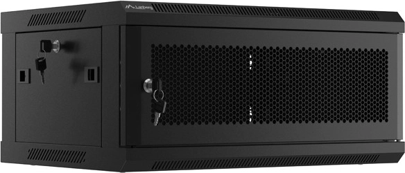 Wandkast 19 inch 4U 600x450 geperforeerde deur zwart