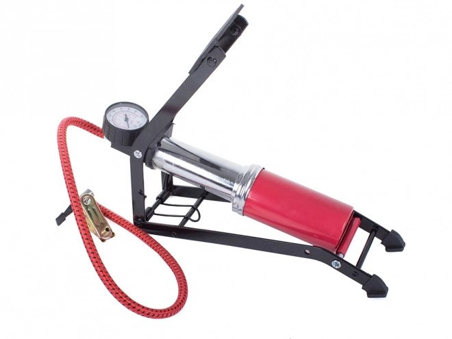 Voetpomp met manometer + mondstukken