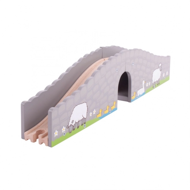 Bigjigs Rail Boerderijbrug met tunnel