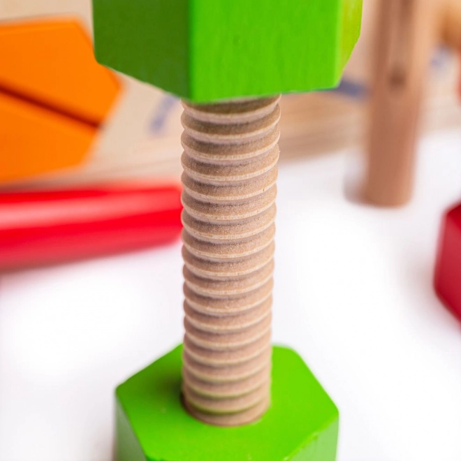 Houten werkbank en gereedschapskist 2-in-1 Bigjigs Toys