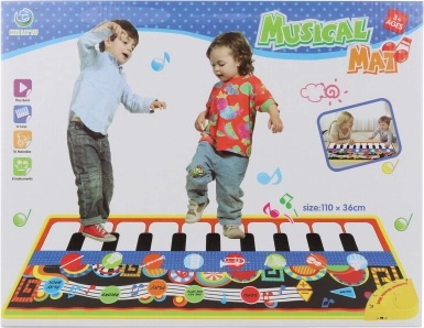 Muzikale speelmat met muziekinstrumenten – speel-piano 110 × 36 cm