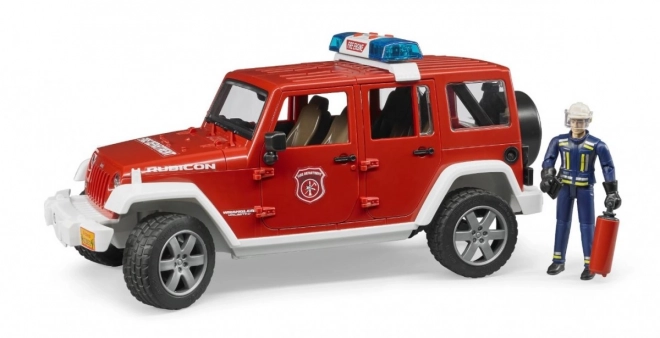 Bruder Rode Brandweer JEEP WRANGLER met figuur en accessoires