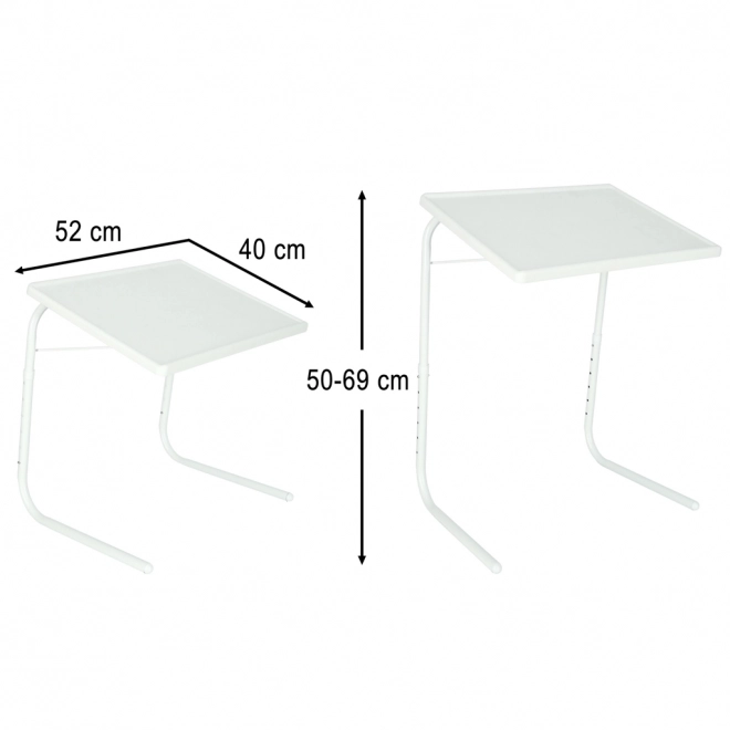 Opvouwbare witte zijtafel voor laptop