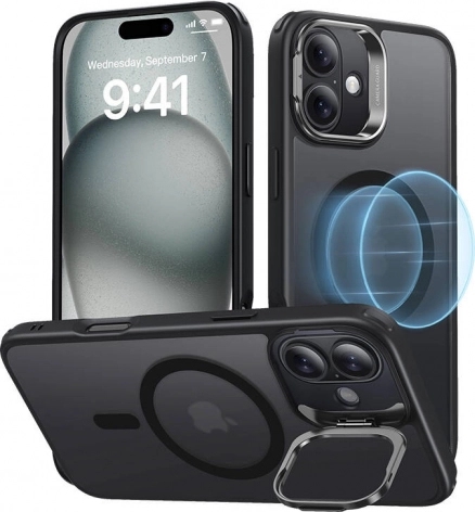 beschermhoes ESR Classic Hybrid HaloLock met standaard voor iPhone 16 zwart