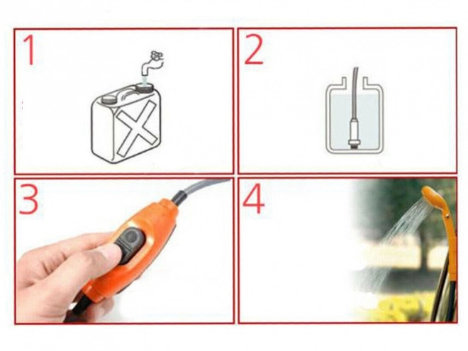 Draagbare kampeerdouche 12V