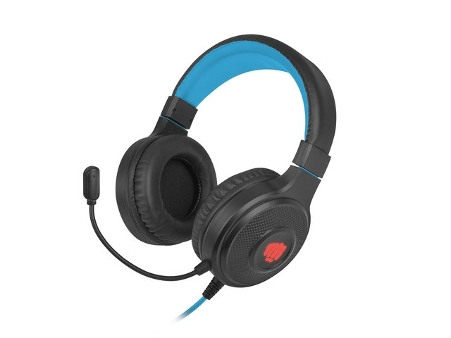 Warhawk RGB hoofdtelefoons voor gamers zwart en blauw