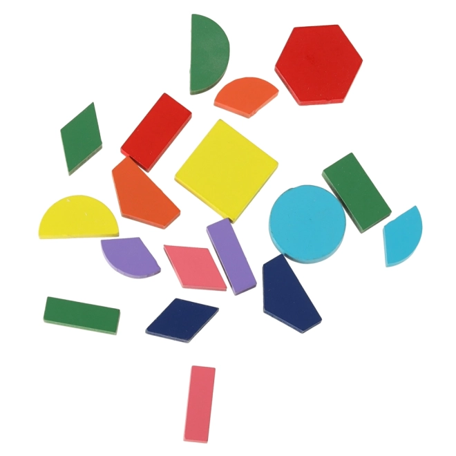 Houten educatieve puzzel van geometrische vormen