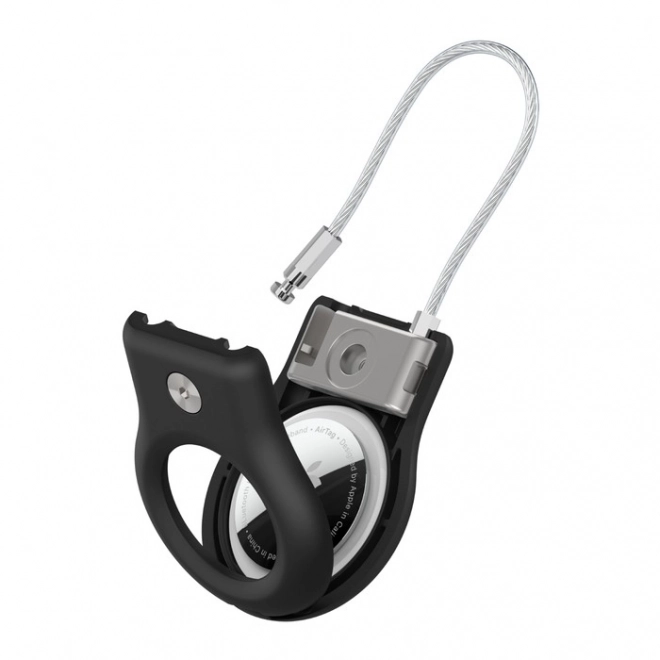 Veilig houder met kabel voor AirTag zwart