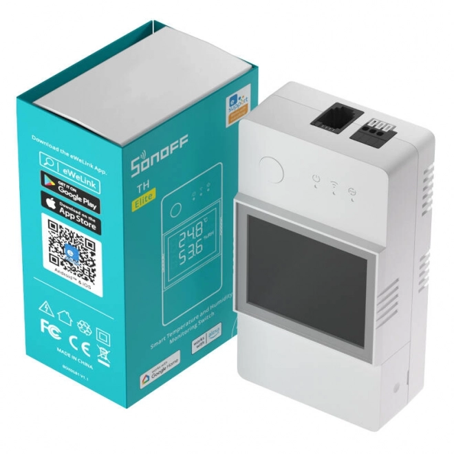 Slimme Wi-Fi schakelaar voor temperatuur- en vochtigheidsbewaking Sonoff – THR316D TH Elite