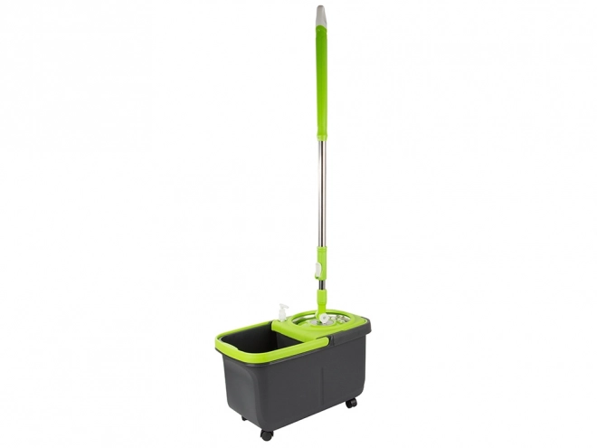 Roterende mop met 2 microvezelpads en doseeremmer