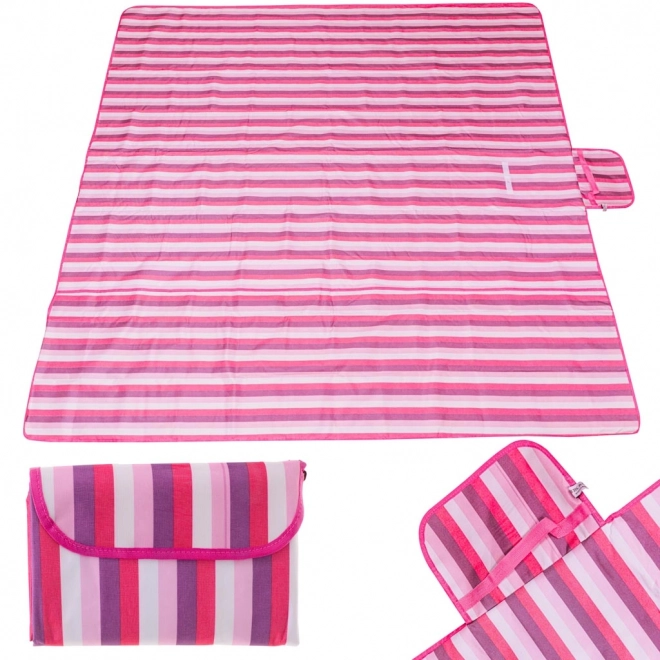 Roze opvouwbare strand- en picknickdeken