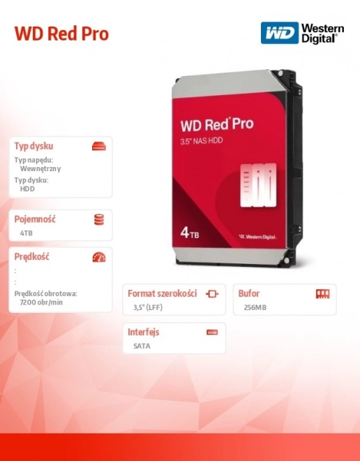 Harde schijf WD Red Pro 4TB SATA III 3,5"