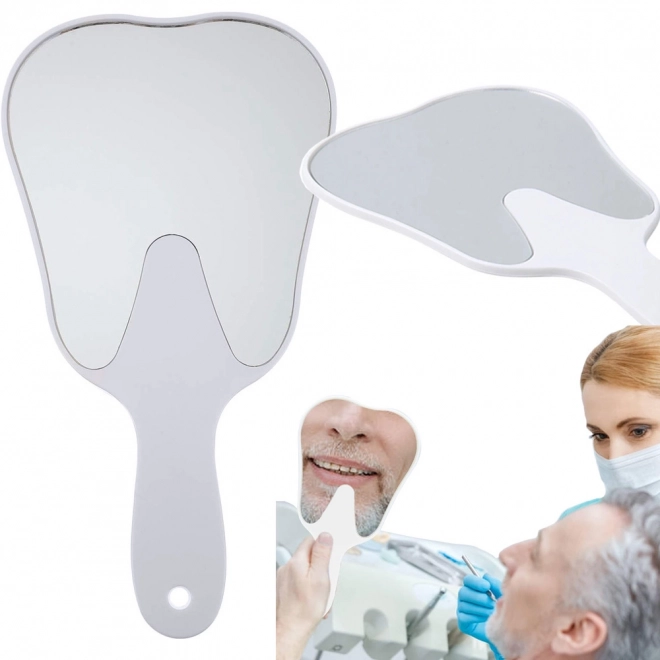 Cosmetische spiegel in de vorm van een tand