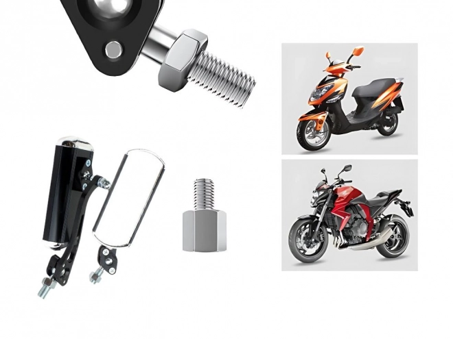 Aluminium motorfiets spiegel met lichte houder en adapter