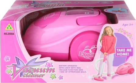 Roze kinderstofzuiger op batterijen