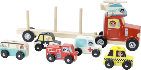 6 kleurrijke voertuigen voor eindeloos laden