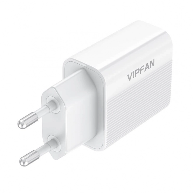Netlader VFAN E01, 1x USB, 2,4A + Lightning-kabel (wit)