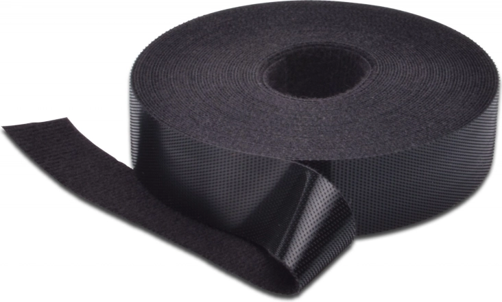 Zelfklevende klittenband van DIGITUS voor bekabeling, 20 mm, rol 10 m, zwart