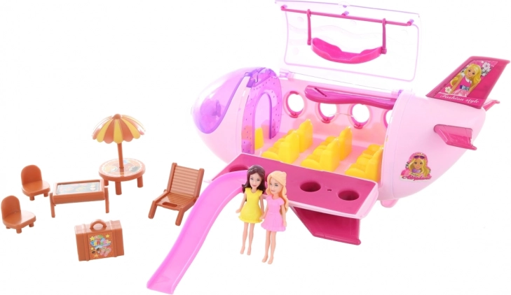 Poppenvliegtuig met accessoires