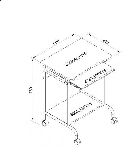 Witte computertafel