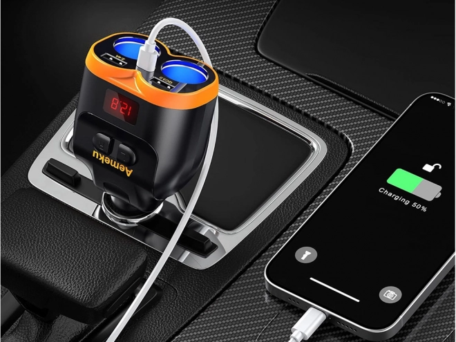 Aanstekerverdeler met USB-A en USB-C QC 3.0 lader