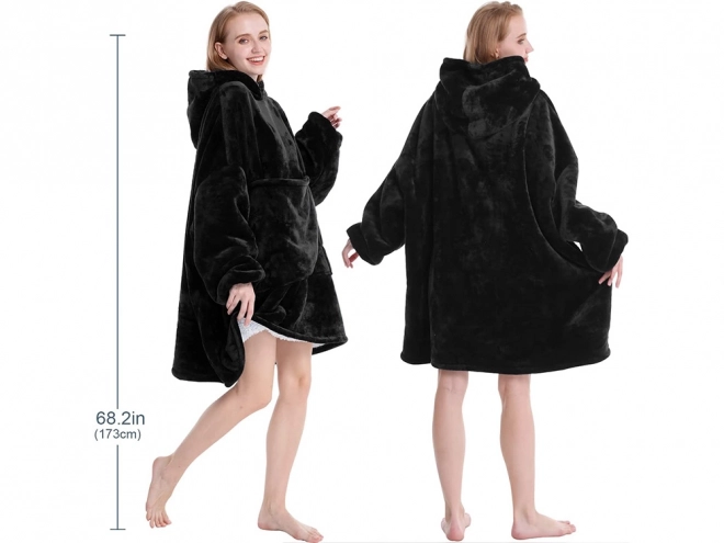 Warme oversized fleece deken hoodie