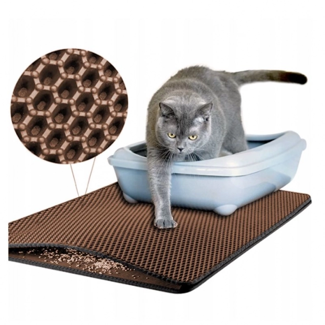 Kattenlittermat voor vuilnisbak - bruin