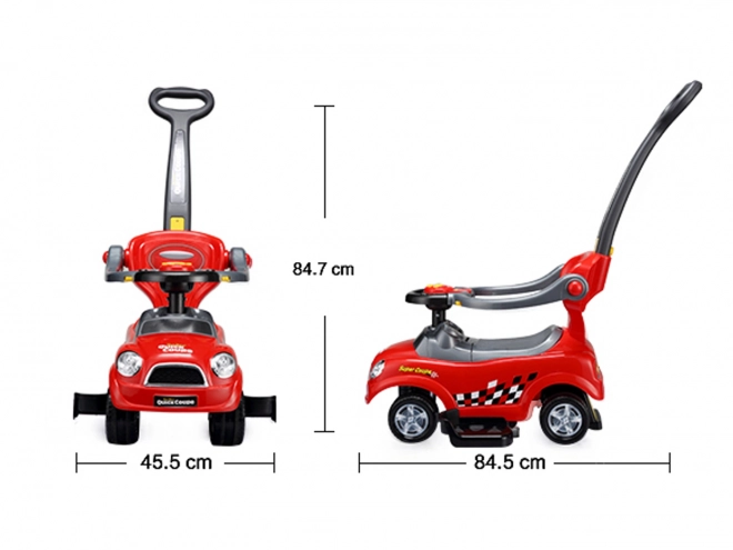 ECOTOYS Loopauto met geluiden en stuurstang Auto rood