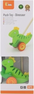 Houten duwspeelgoed dinosaurus