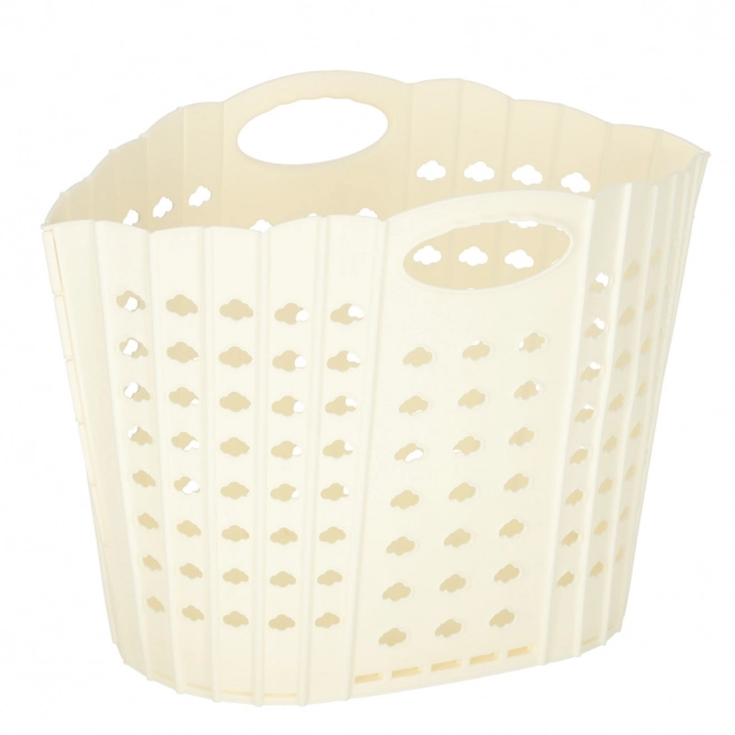 Opvouwbare crèmekleurige wasmand