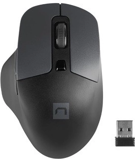 Draadloze muis NATEC Blackbird 2 met stille klik, 1600 DPI, zwart