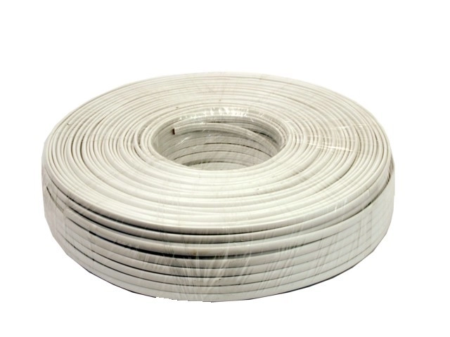 Telefoonkabel 4 aders wit 100m rol
