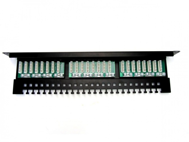 Patch paneel 19" met 24 poorten, cat. 5e, zwart