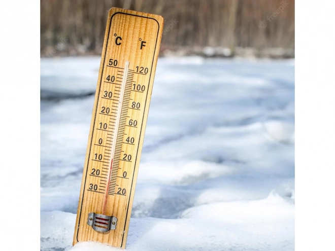 Grote houten thermometer voor binnen- en buitengebruik