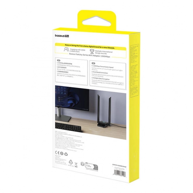 Adapter WiFi Baseus FastJoy 1800 Mbps zwart