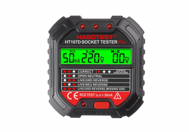 Stopcontacttester met digitaal display HABOTEST HT107D