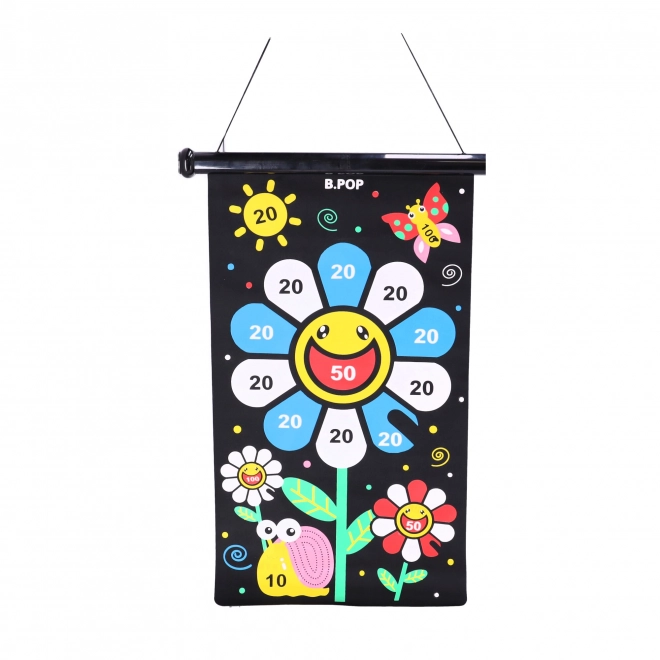 Magnetische schietschijf, dubbelzijdig met pijlen - kleurrijke bloem