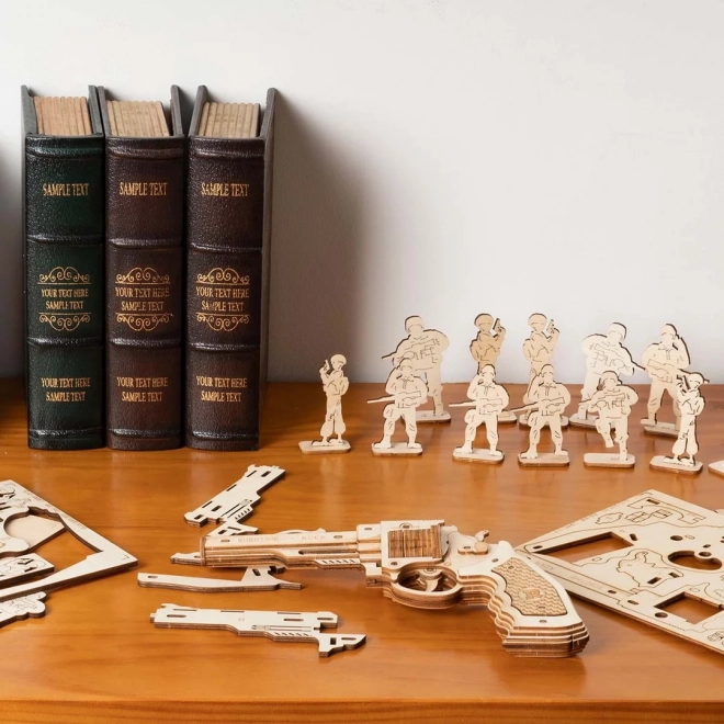 RoboTime 3D houten mechanische puzzel Revolver Corsac